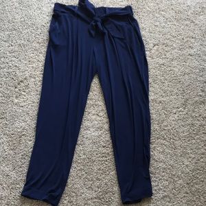 Dark Blue high waisted sash pants